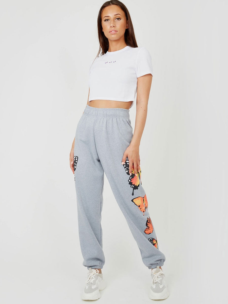 Butterfly Graphic Oversized Fleece Joggers