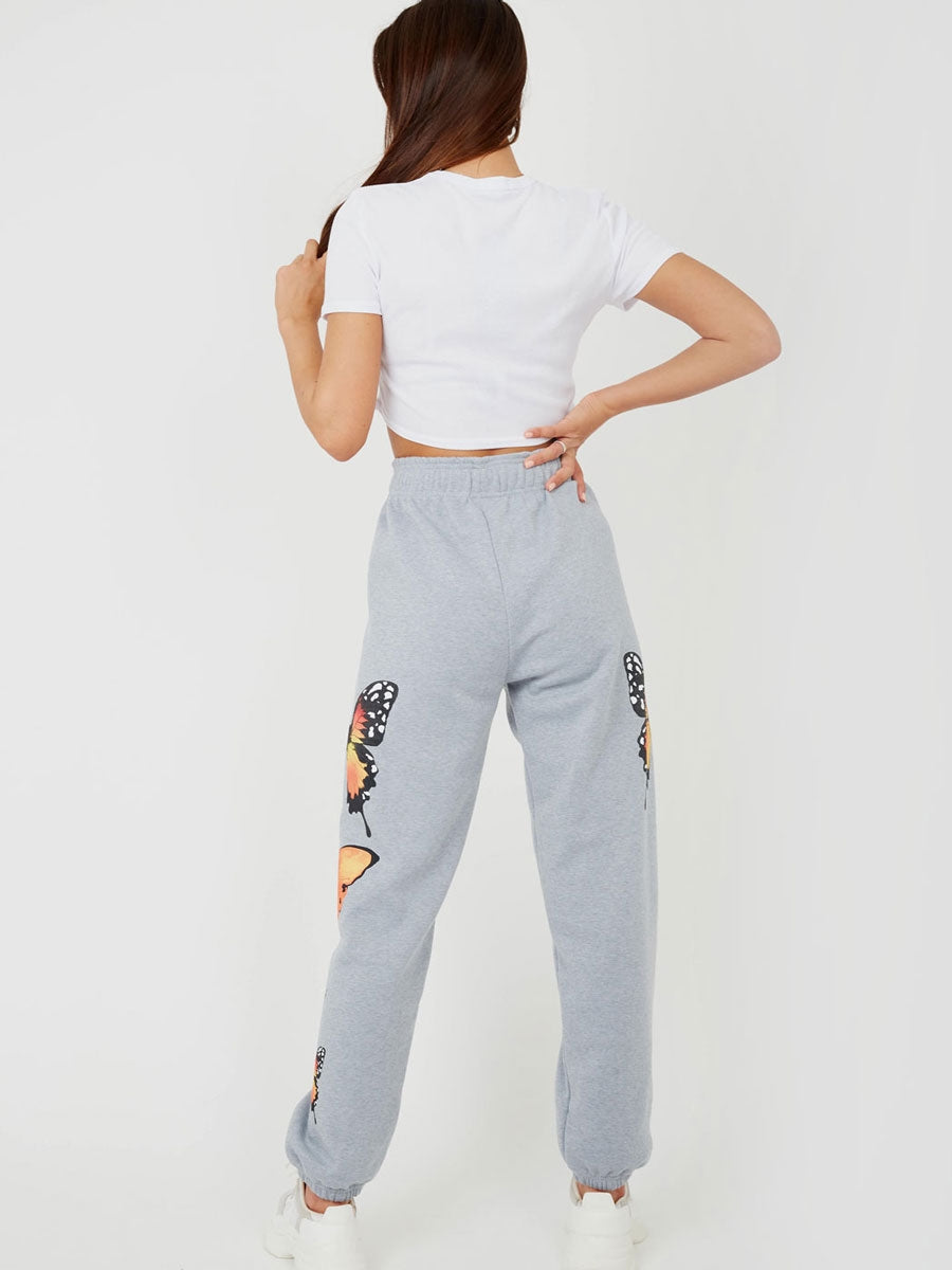 Butterfly Graphic Oversized Fleece Joggers
