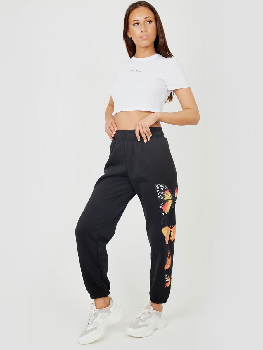 Butterfly Graphic Oversized Fleece Joggers
