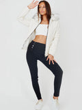 Mock Button High Waist Jeggings