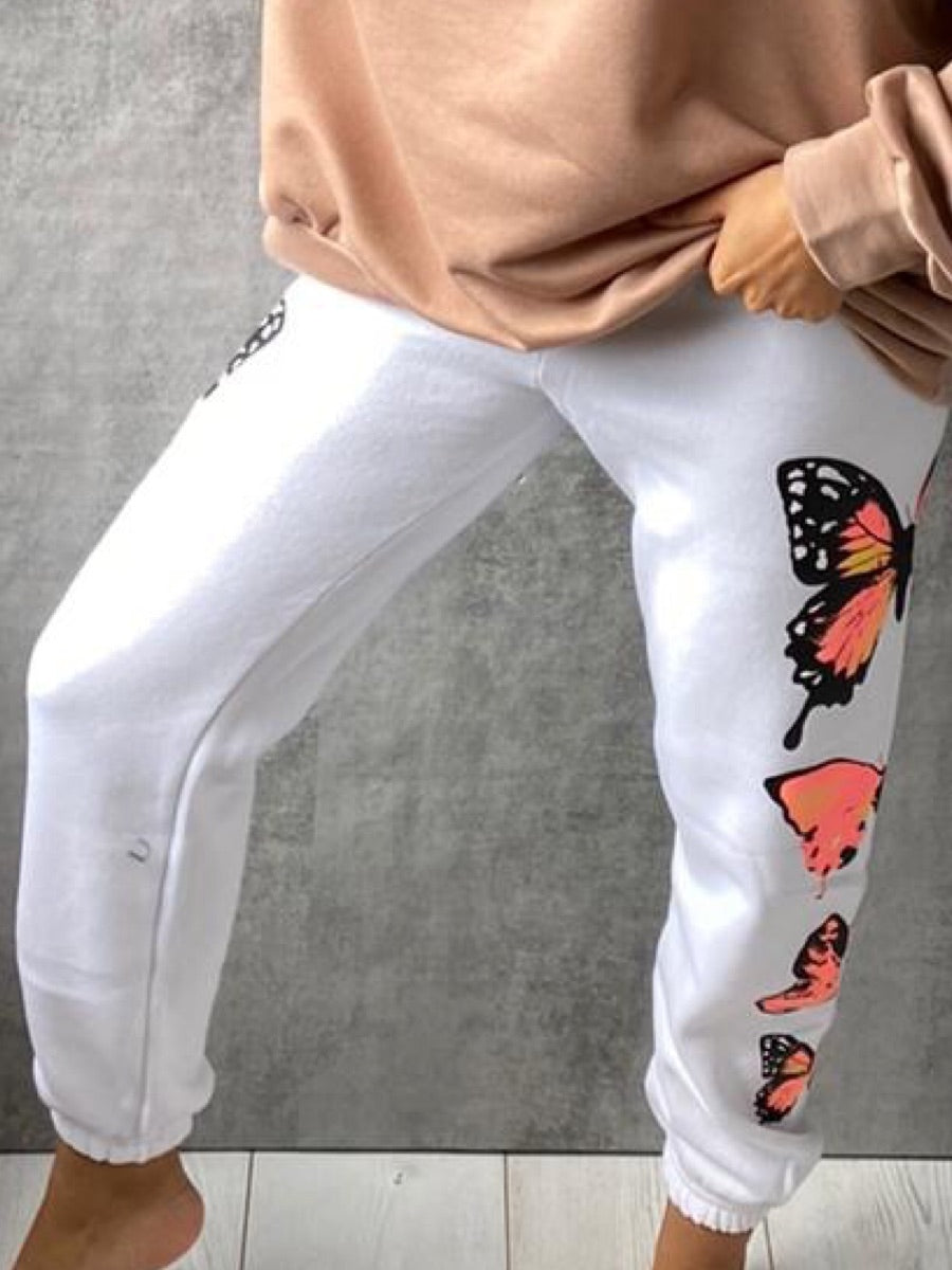 Butterfly Graphic Oversized Fleece Joggers