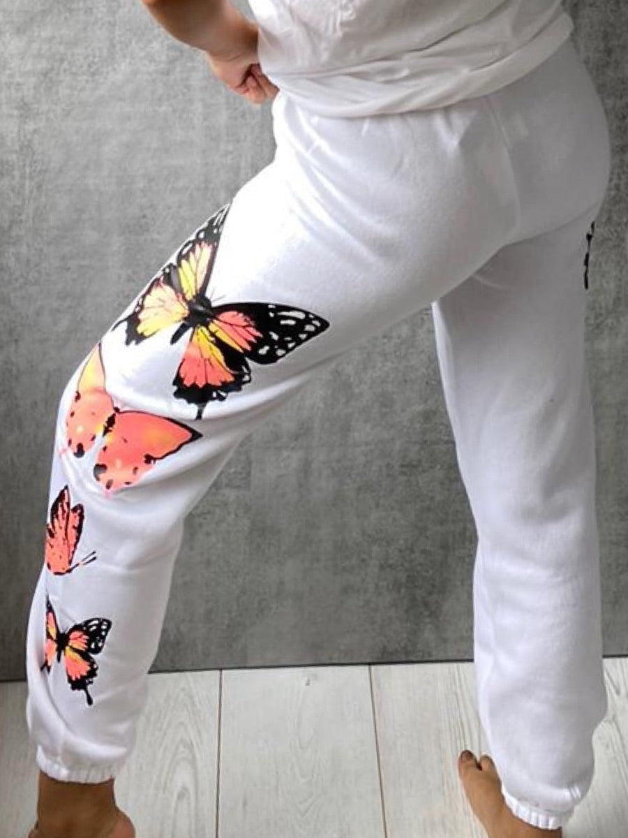 Butterfly Graphic Oversized Fleece Joggers