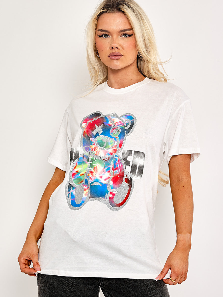 Blessed Teddy Graphic Printed T-Shirt