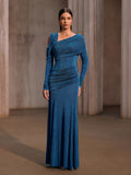 Xelyxan One Shoulder Ruched Maxi Dress
