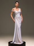 Zelyron One Shoulder Ruched Mermaid Maxi Dress